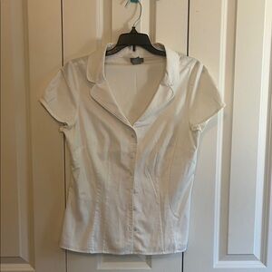 Ann Taylor White Button-Down Shirt